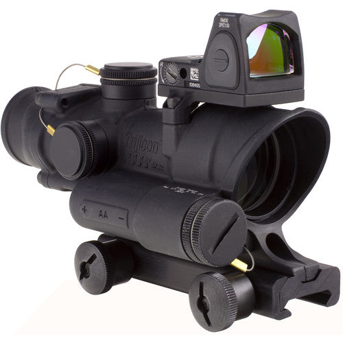 Trijicon ACOG 4x32 LED Illum Scope & 3.25 MOA Red Dot Type 2 LED RM06 Sight Kit .223 Red Crosshair Illum Reticle TA02-C-100564