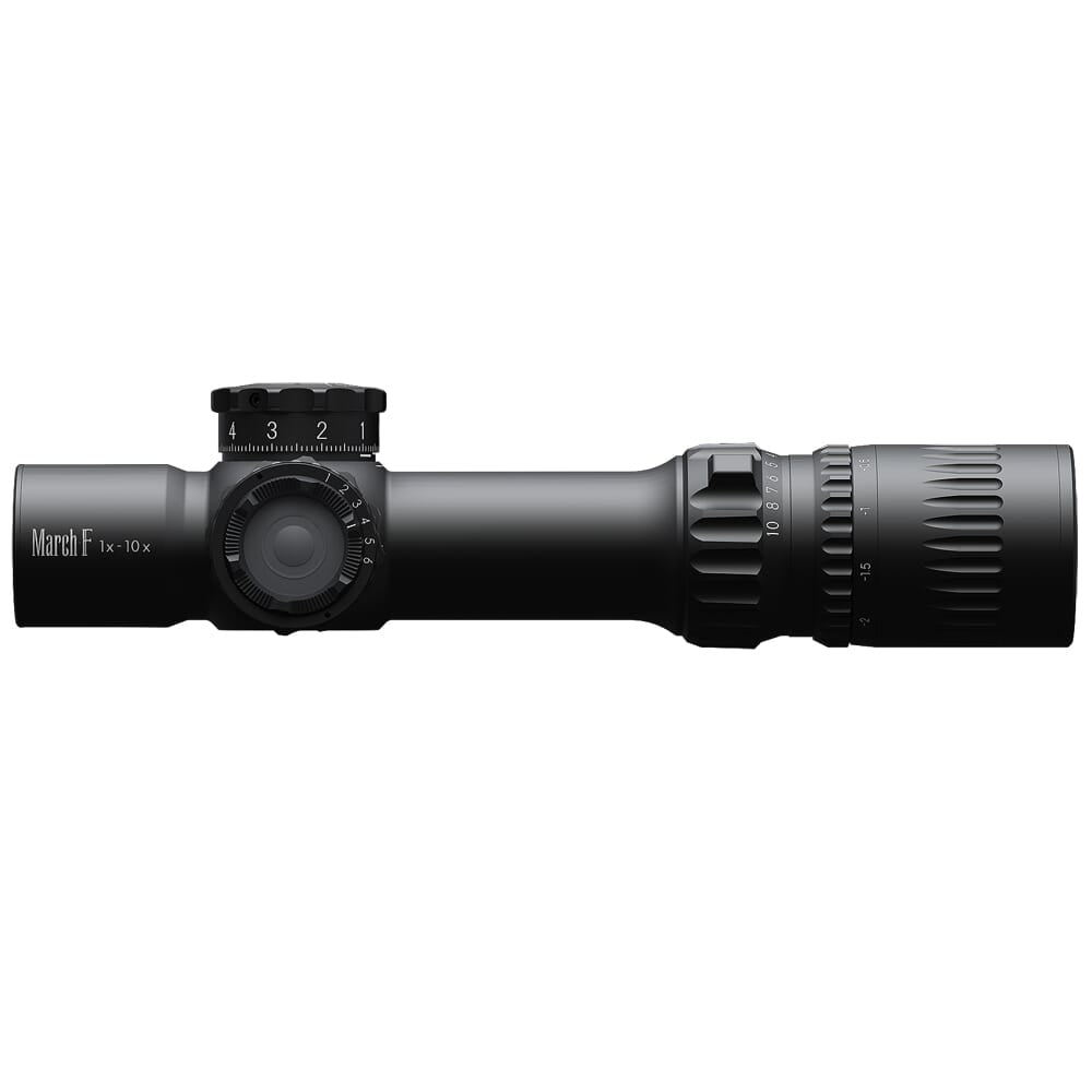 March F Tactical Shorty 1-10x24mm DR-1 Reticle 0.1MIL Illuminated Riflescope w/Shorty Unimount D10SV24FDIML-P-DR-1