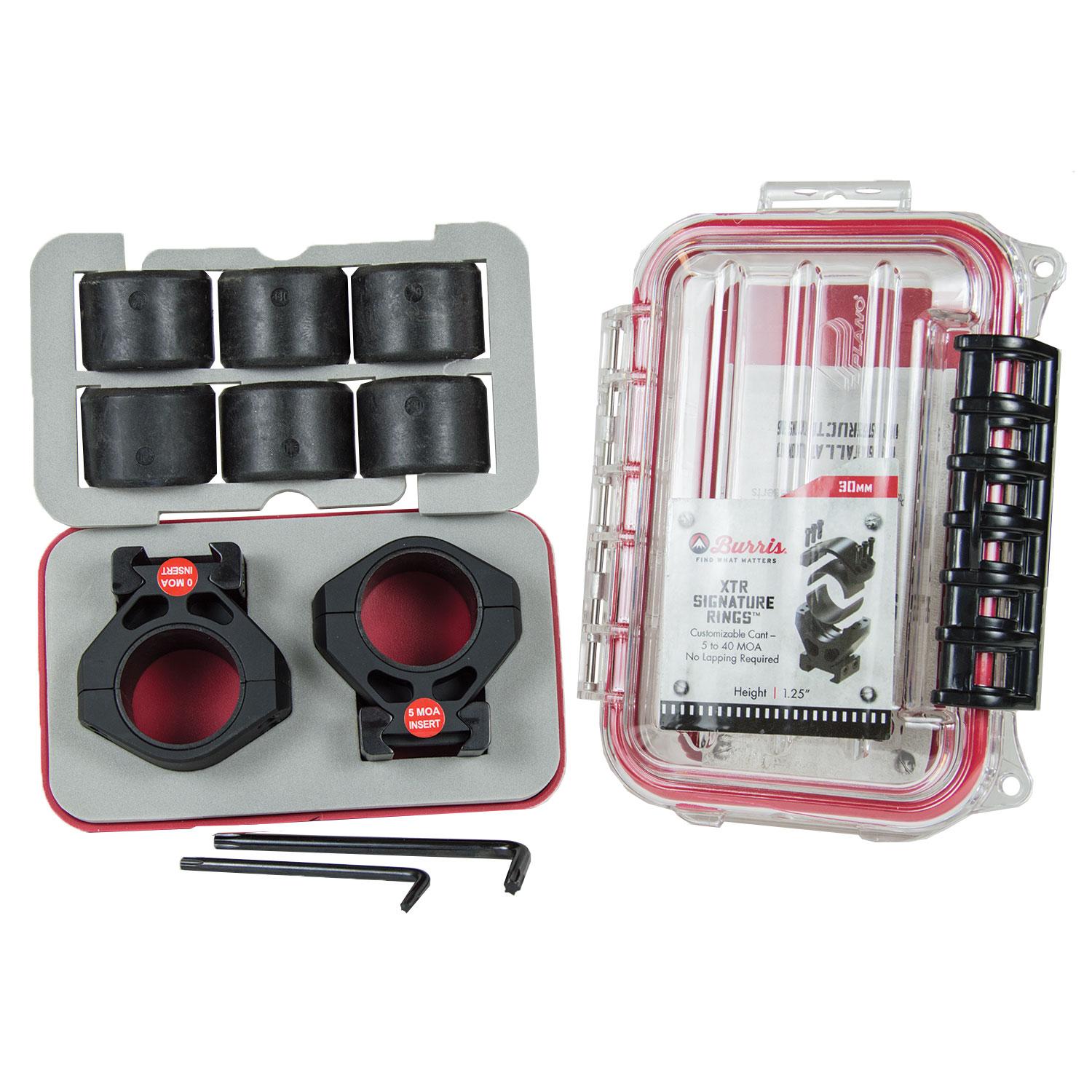 Burris Steel XTR Signature Scope Ring Set with Pos-Align Offset Inserts 30mm 1.25" Height - Matte 420222