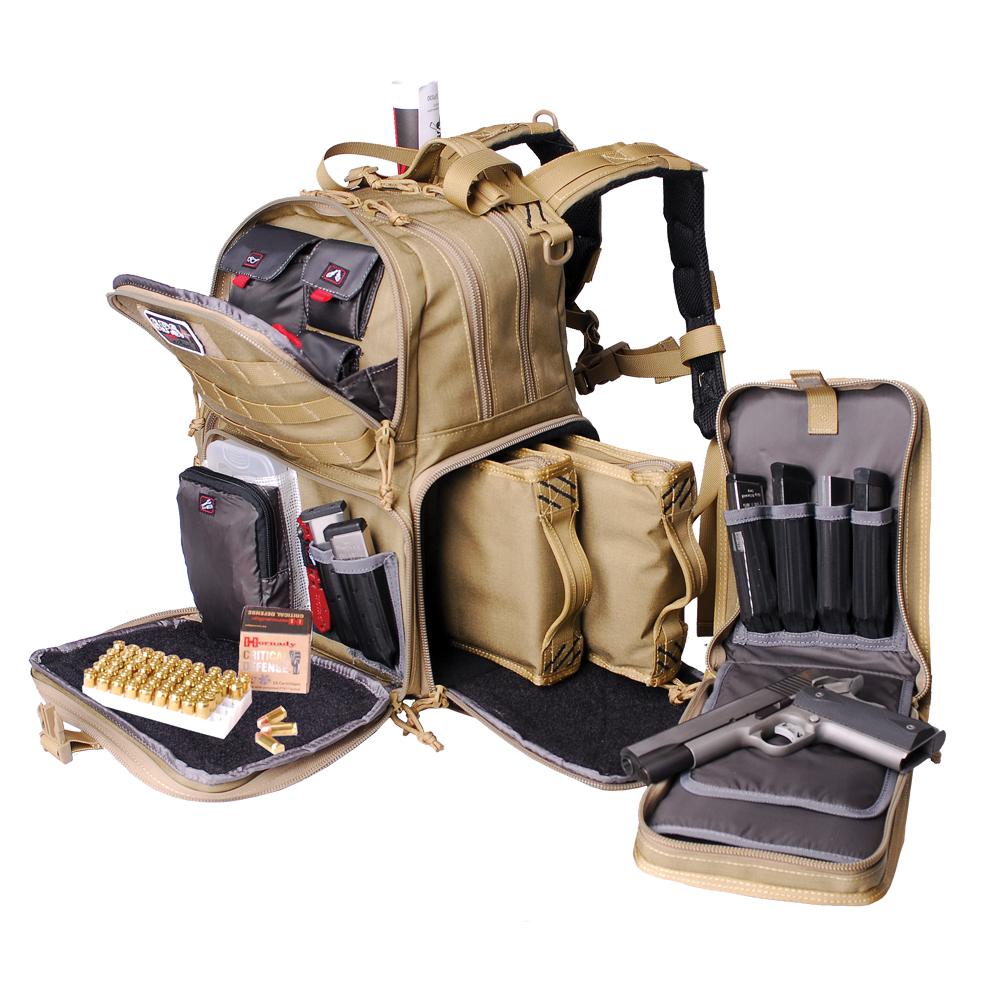 G-Outdoors GPS Tactical Range Backpack Holds 3 Handguns - Black