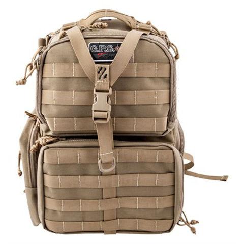G-Outdoors GPS Tactical Range Backpack Holds 3 Handguns - Tan