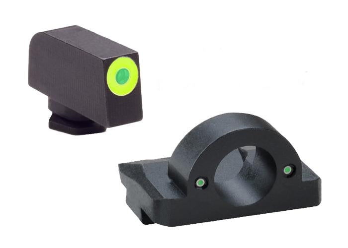 Ameriglo Ghost Ring Night Sight Set for Glock Models 17.19.26 - Green Outline KQGL325