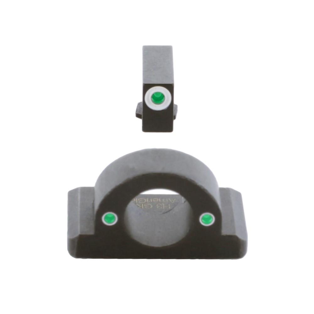 Ameriglo Tritium Ghost Ring Handgun Sight for Glock 42/43/43x/48 Green Rear Green with White Front
