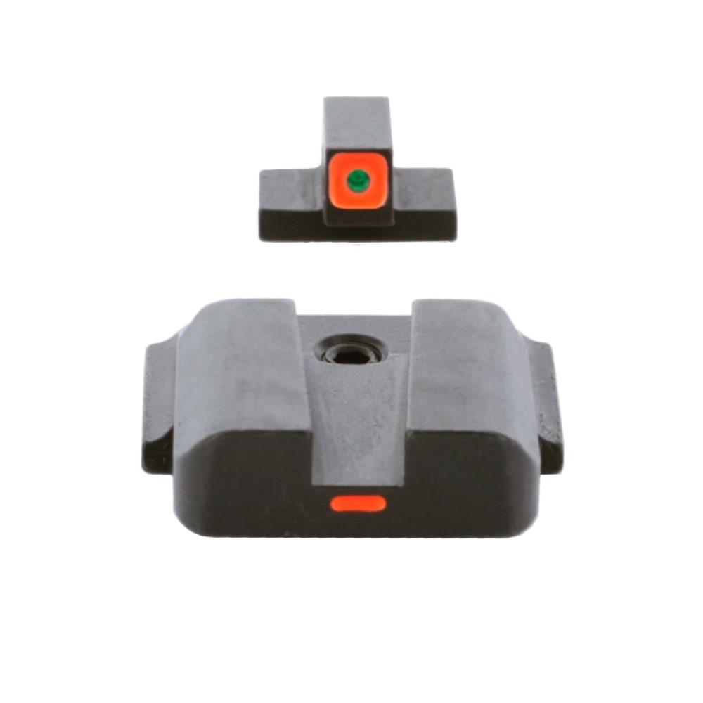 Ameriglo CAP Sight Set Green Tritium Orange Square Outline Front Orange Non-Trit Rear for M&P Shield