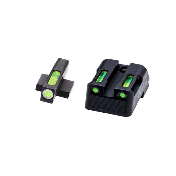 HIVIZ LiteWave H3 sight Green LitePipe w/White front ring Fits Kimber 1911 models