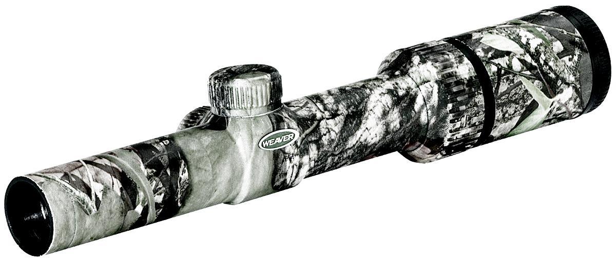 Weaver Kaspa Hunting Series Rifle Scopes - 1-4X24mm SH/MZ B-X Reticle in Mossy Oak Infinity for precision shooting.