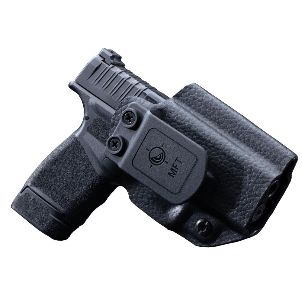 Mission First Tactical Leather Hybrid IWB/OWB Holster for Springfield HellCat Black Ambi