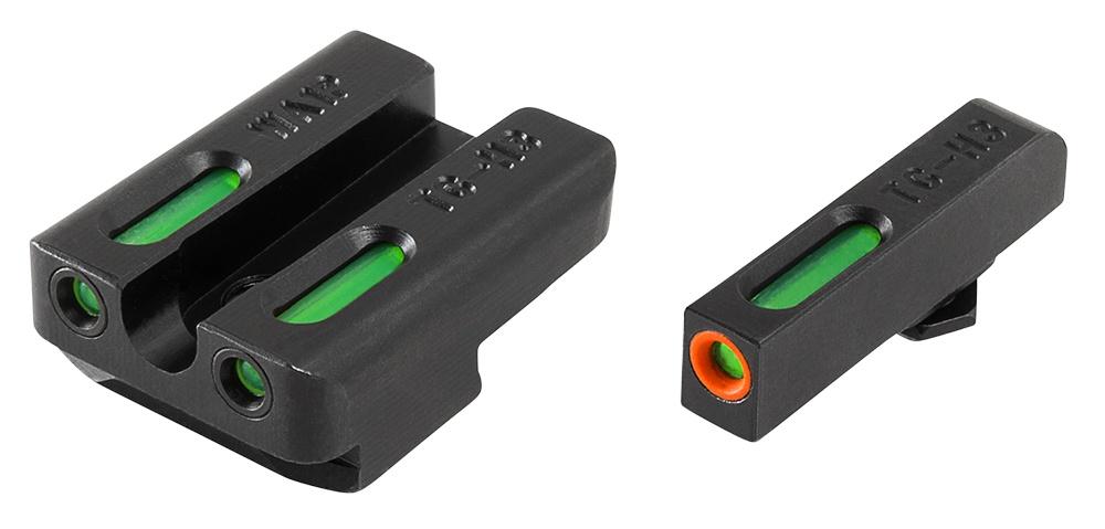 Truglo TFX Pro Tritium/Fiber-Optic Day/Night Sights Fit Taurus Millennium G2|Taurus 709 Slim|Taurus 740 Slim - Orange Outline Front/Rear Green