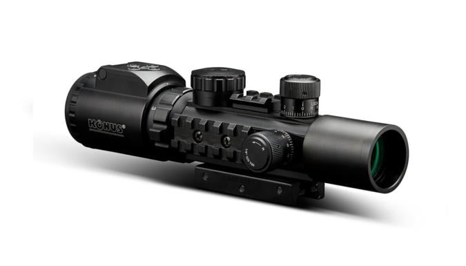 KONUSPRO AS34 Rifle Scope - 2-6x28mm 34mm SFP Engraved/Illum Mil-Dot Black Matte