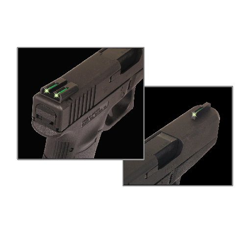 TruGlo TFO Sight Set for Glock 17, 17L, 19, 22, 23, 24, 26, 27, 33, 34, 35, 38, 39 Gen 1, 2, 3, 4, 5 Steel Tritium Fiber Optic