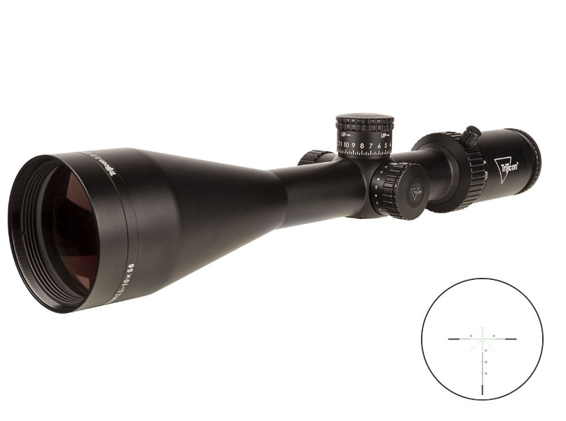 Trijicon Credo HX 2.5-10x56 SFP w/ Green MOA Precision Hunter, 30mm, Satin Black Riflescope 2900028