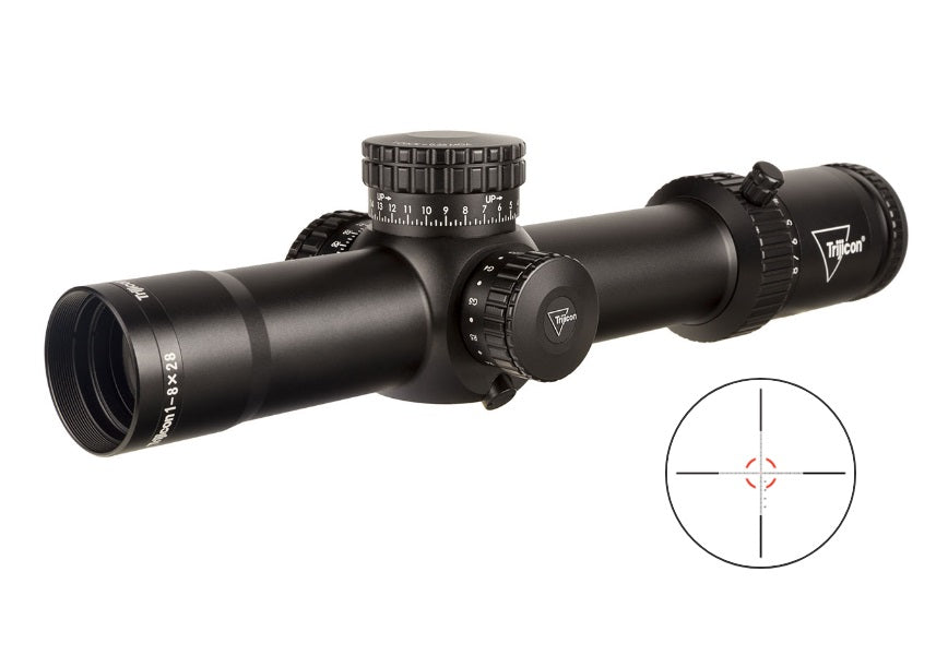 Trijicon Credo HX 1-8x28 FFP w/ Red/Green MOA Segmented Circle, 34mm, Satin Black Riflescope 2900031