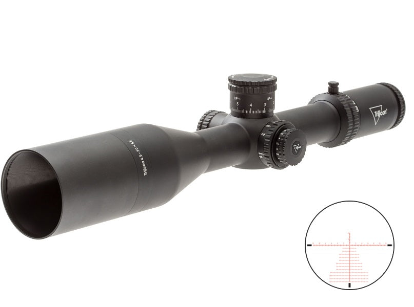 Trijicon Tenmile 4.5-30x56 FFP Long-Range w/ Red/Green MOA Tree, 34mm, Riflescope 3000012 for precise long-range shooting.