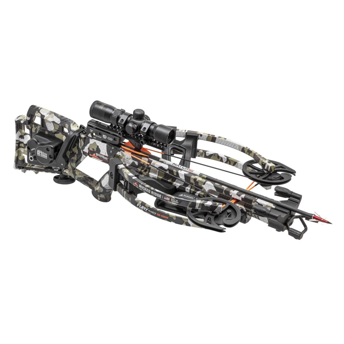 Wicked Ridge Fury 410 De-Cock Crossbow ACUdraw RangeMaster Pro Scope