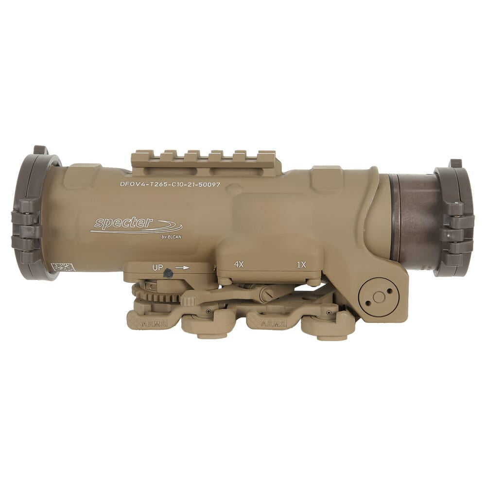 Elcan SpecterDR 1x/4x 5.56 BDC FDE Scope w/Flip Covers, ARD & A.R.M.S. Levers DFOV4-T265-C10