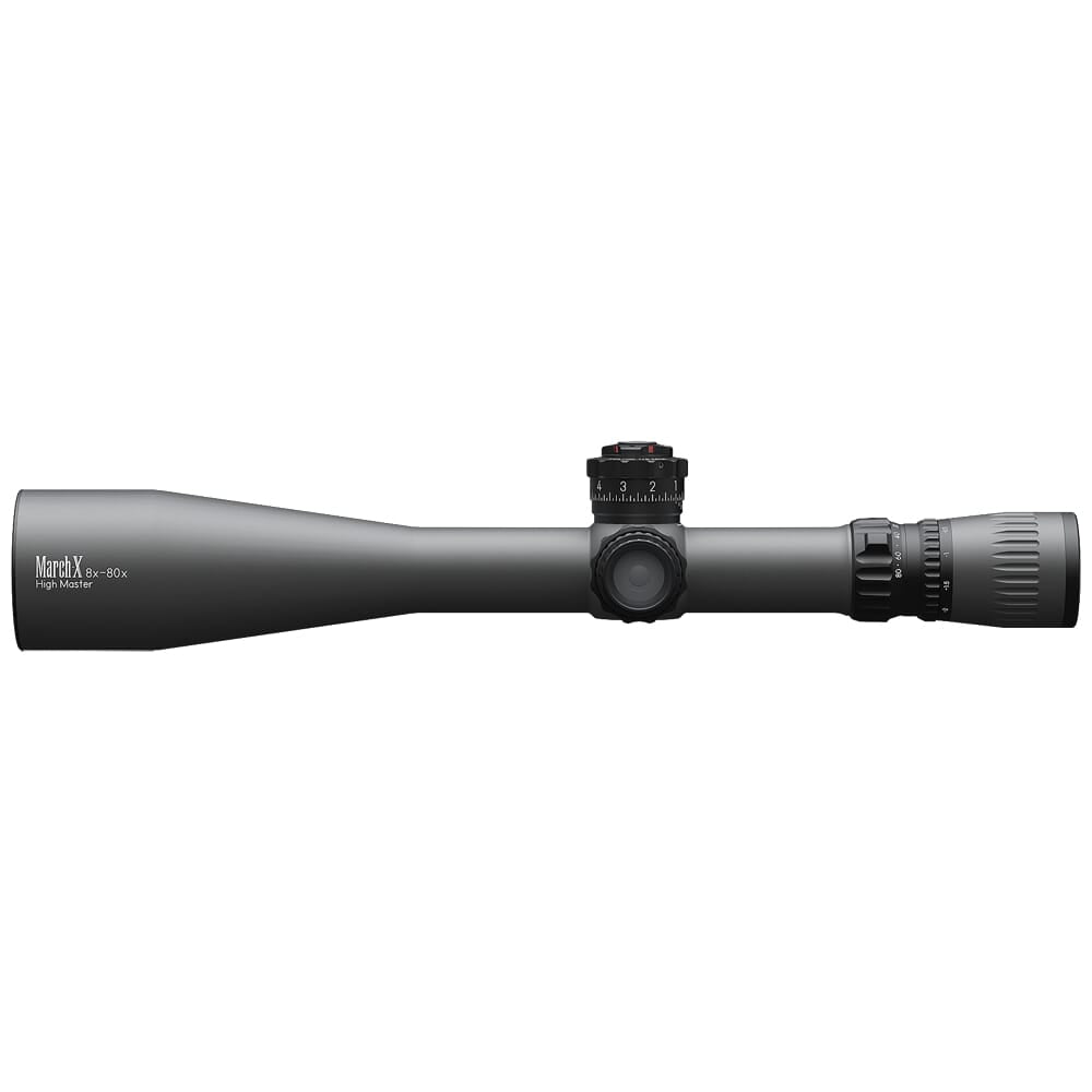 March X Tactical "High Master" Majesta 8-80x56mm SFP MTR-W1 1/8MOA 6Level Illum Riflescope w/Middle Wheel & Shuriken Dial Lock D80HV56WTIX-GR-MTR-W1
