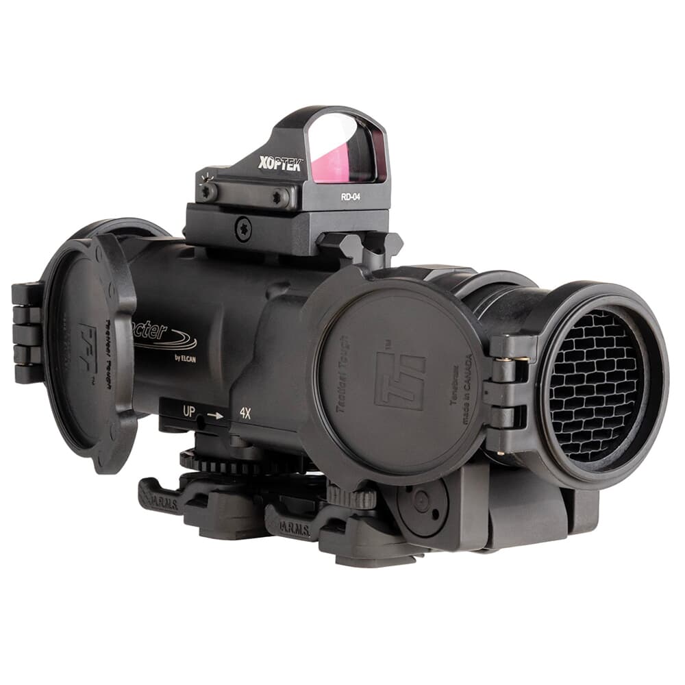 Elcan SpecterDR 1x/4x 5.56mm Riflescope w/Flip Covers, ARD & 3MOA XOPTEK DFOV4-B146-C10-X3