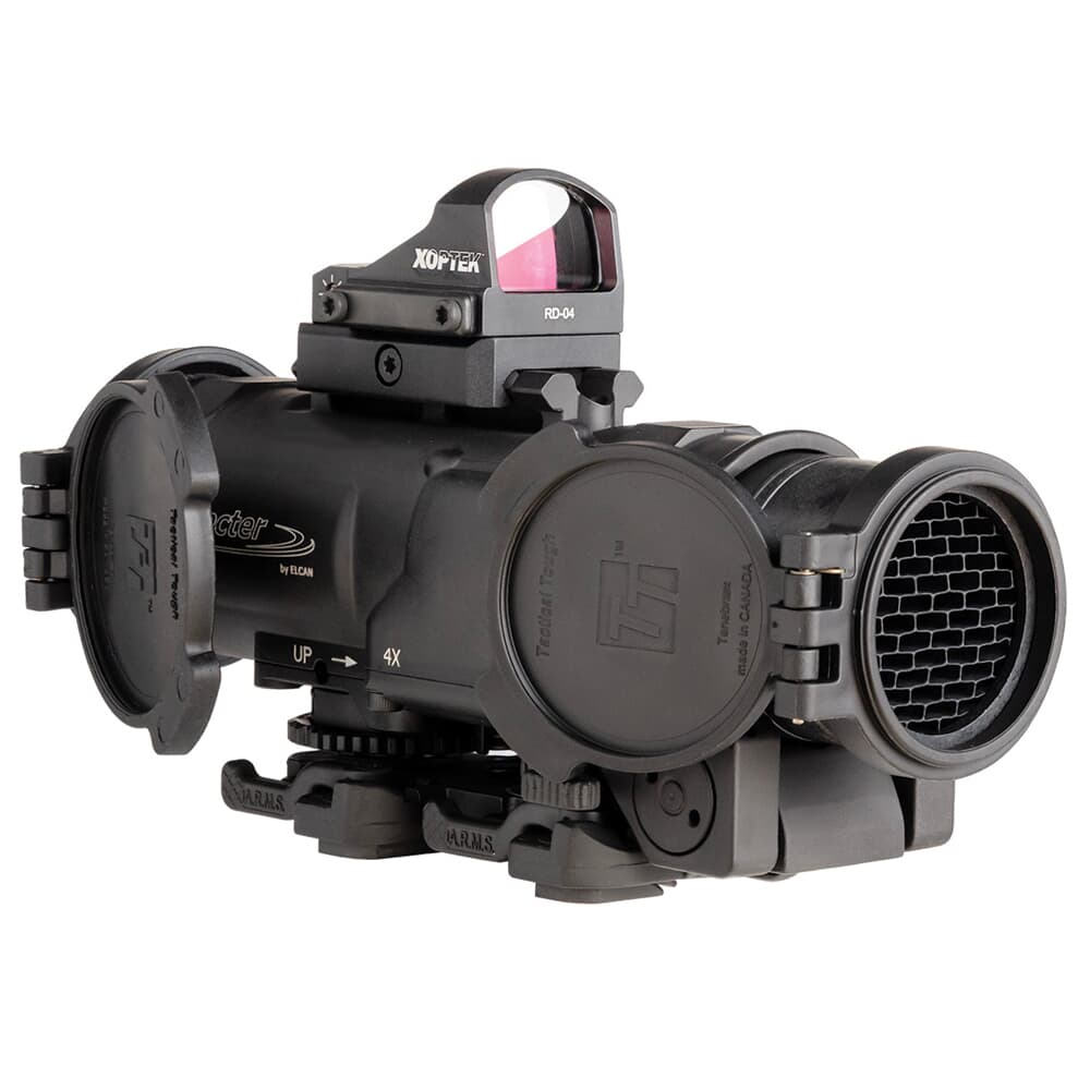 Elcan SpecterDR 1x/4x 7.62mm Riflescope w/Flip Covers ARD & 3MOA XOPTEK DFOV4-B146-C20-X3