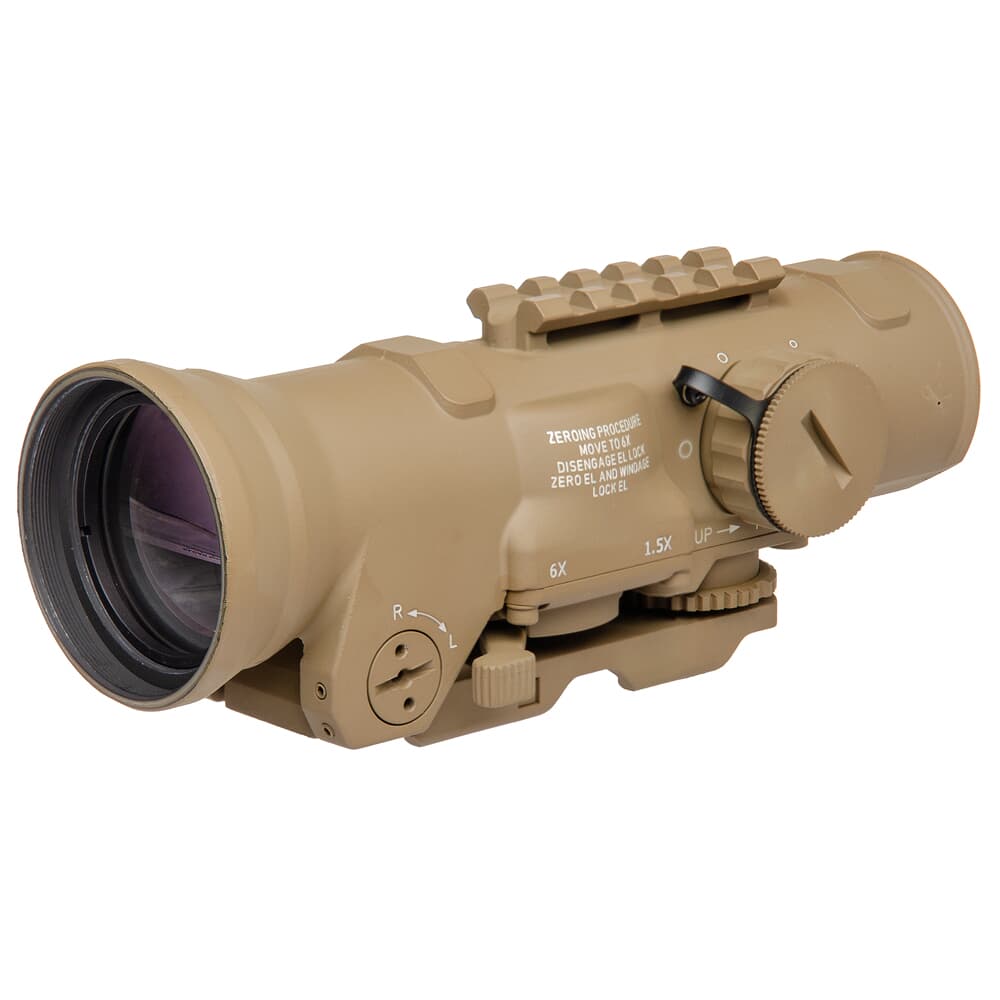 Elcan SpecterDR 1.5x/6x 5.56 BDC FDE Scope w/Flip Covers, ARD & A.R.M.S. Levers DFOV6-T265-C10