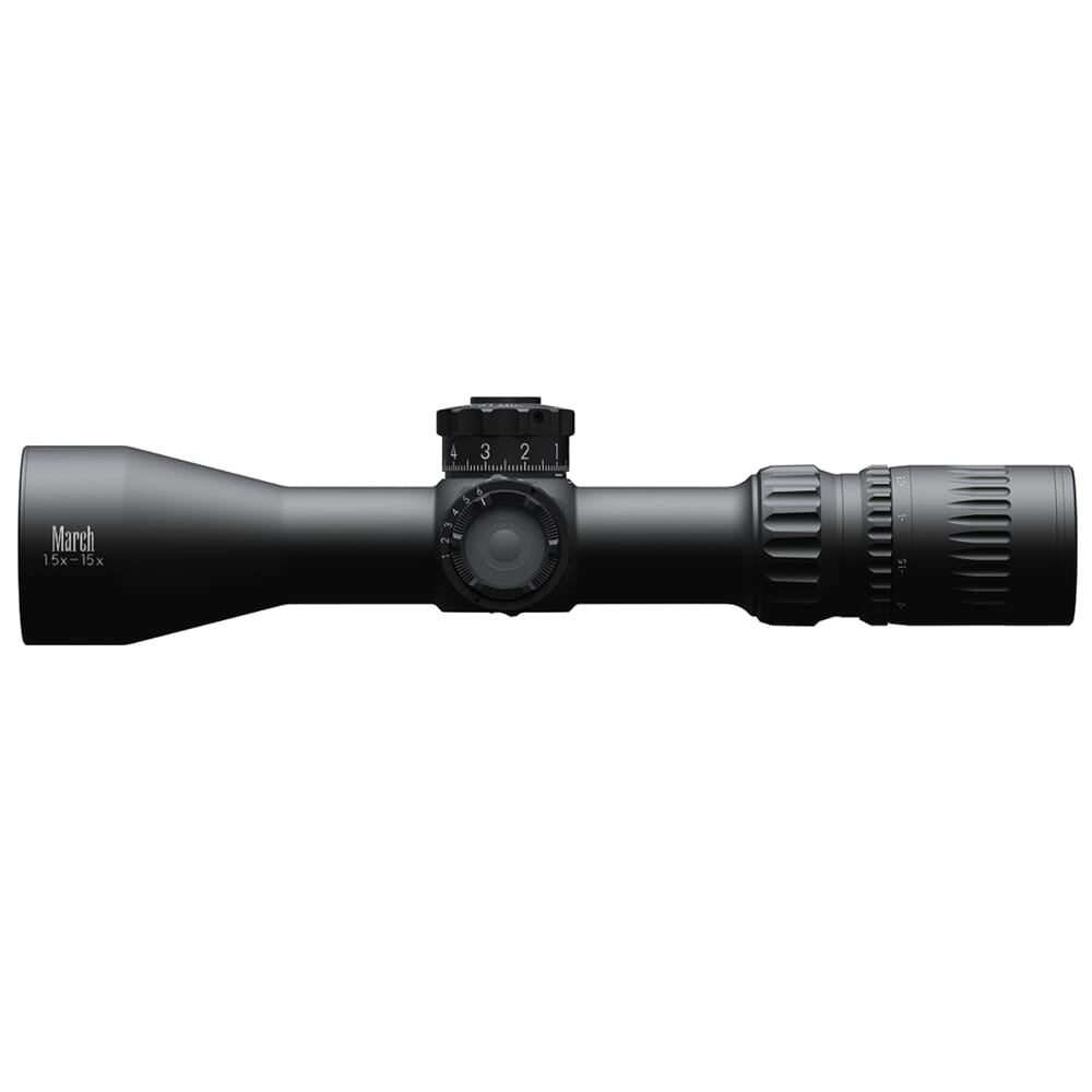 March Compact 1.5-15x42mm FD-2 Reticle 0.1 MIL SFP Illuminated Riflescope D15V42TIML-FD-2