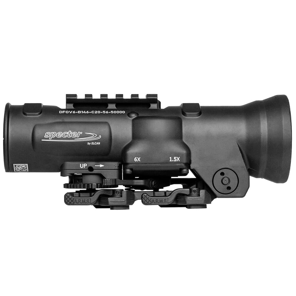 Elcan SpecterDR 1.5x/6x 5.56 BDC Black Scope w/Flip Covers, ARD & A.R.M.S. Levers DFOV6-B146-C10