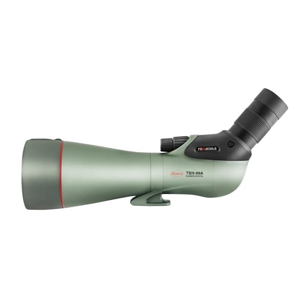 Kowa TSN-99A PROMINAR 30-70x99 Angled Spotting Scope Kits feature a 99mm objective lens for superior low-light performance.
