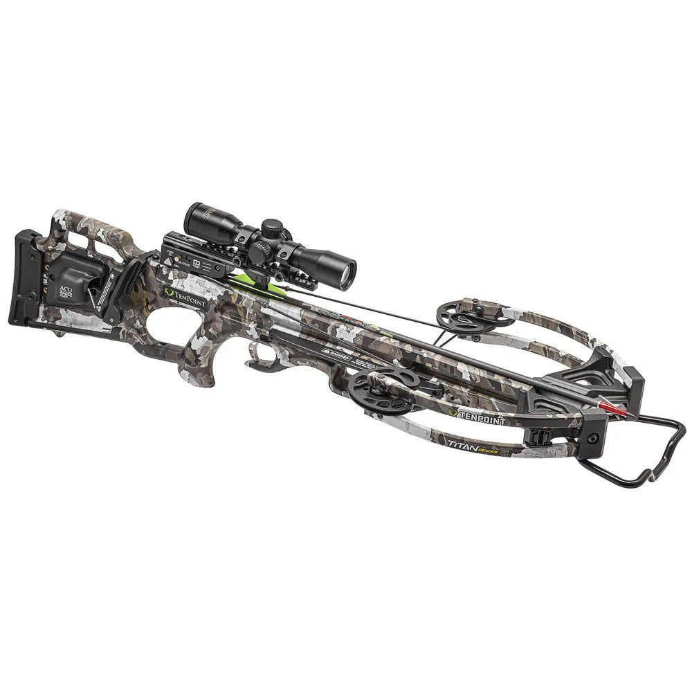 TenPoint Titan De-cock Crossbow Package Acudraw 50 Sled Camo