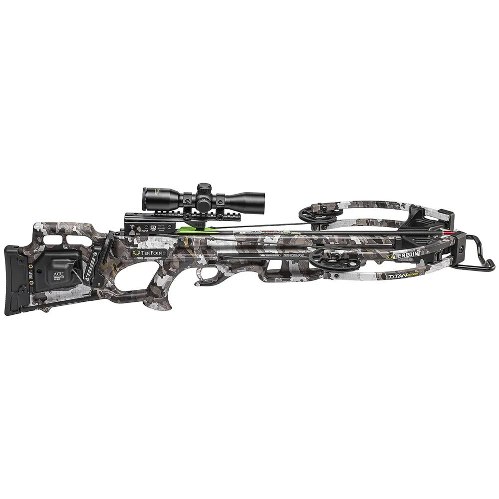TenPoint Titan De-cock Crossbow Package Acudraw 50 Sled Camo